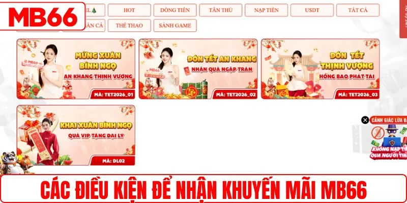 Các điều kiện để nhận khuyến mãi MB66