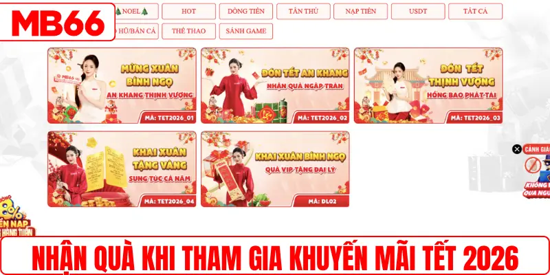 Nhận quà khi tham gia khuyến mãi Tết 2026